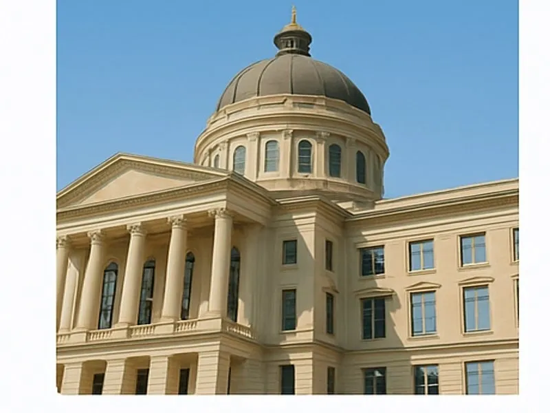 Classical building with dome and columns.